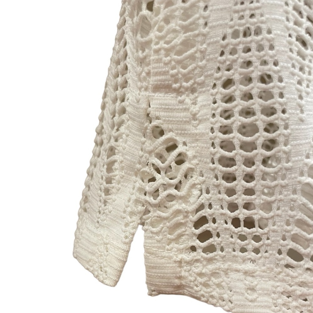 Chico’s White Cutout Coverup Shirt - Picture 3 of 6